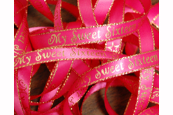 3/8' My Sweet Sixteen Preprinted Ribbon