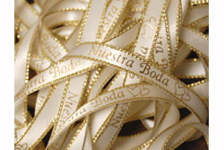 3/8' Nuestra Boda Preprinted Ribbon