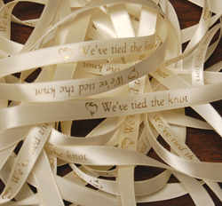 3/8' We've tied the knot Preprinted Ribbon