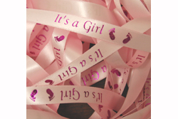3/8' It's a Girl Preprinted Ribbon