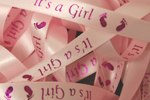 3/8" It's a Girl Preprinted Ribbon