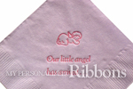 Beverage Napkin personalized with 2-lines of text and a picture