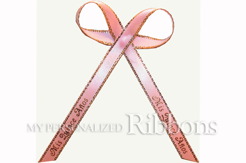 15 yards Continuous Printing Personalized Ribbons Favors Wedding XV Quinceanera 